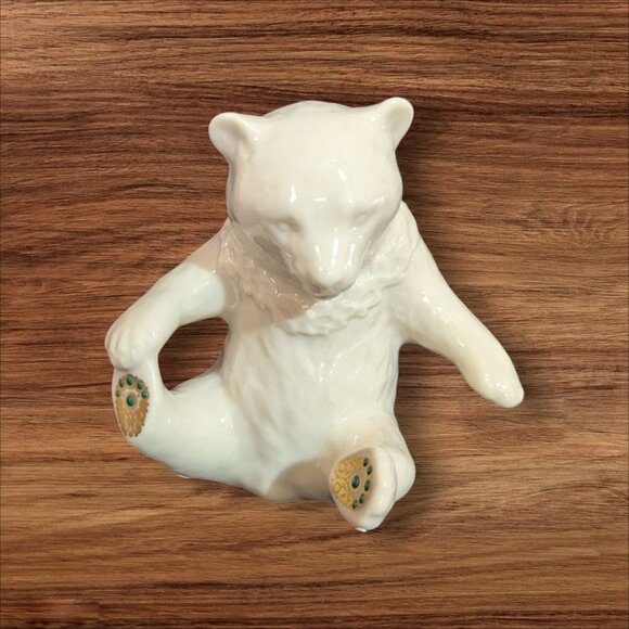 Vintage 1991 Lenox Jewels China Jeweled Collection Sitting Bear 4” Tall - Picture 1 of 8